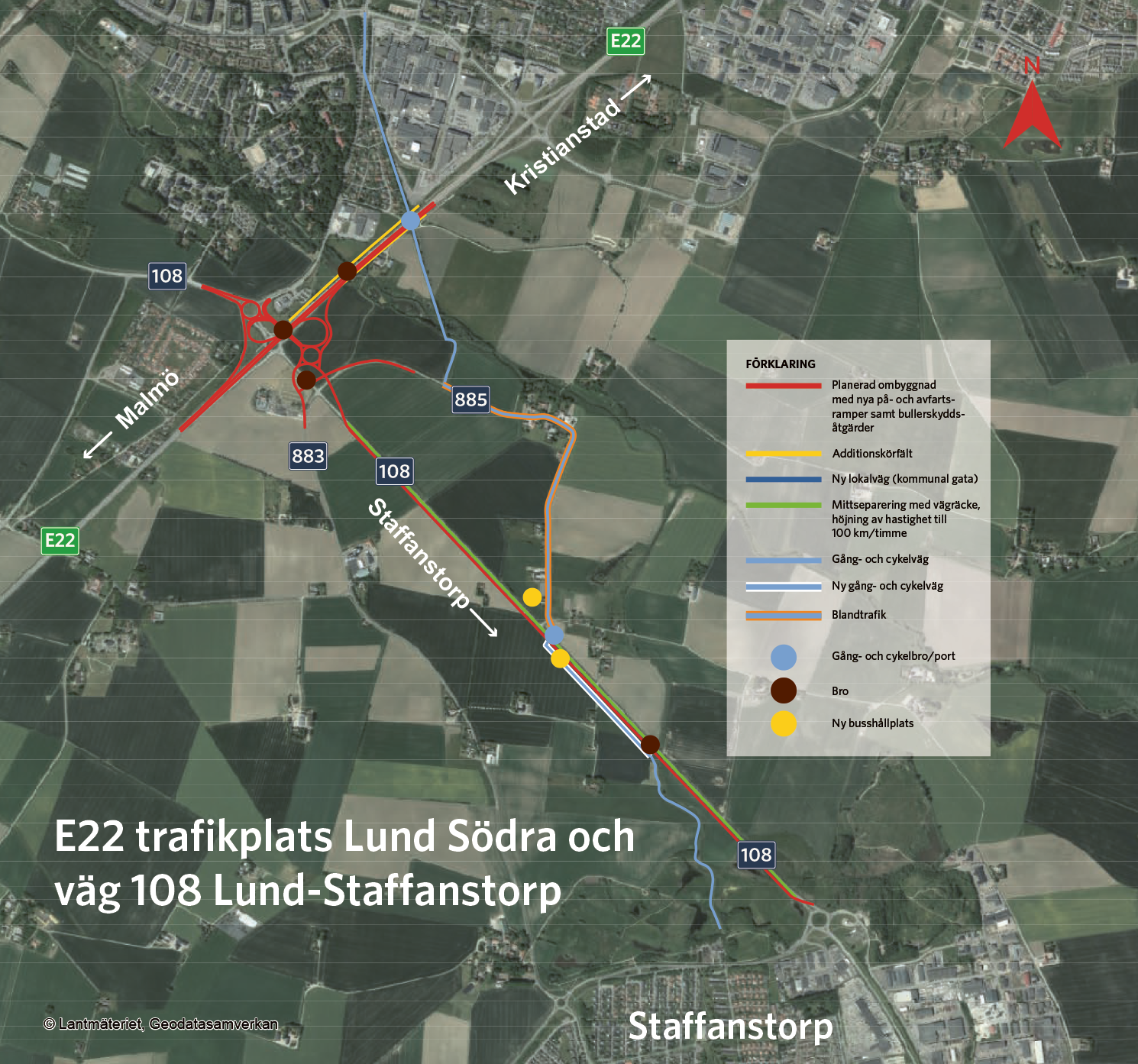 E22 trafikplats Lund Södra och väg 108