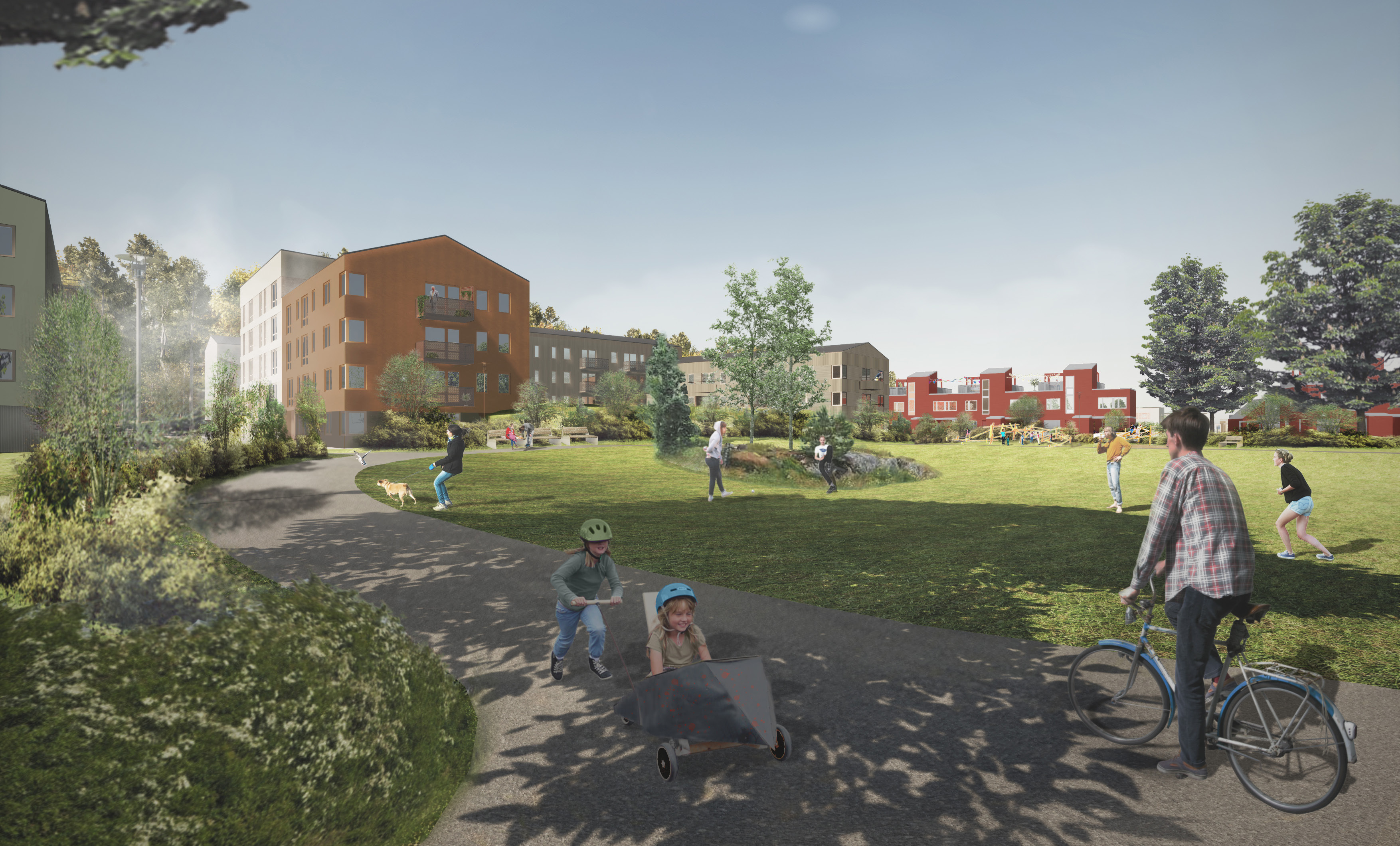 Hagby äng och kulle Illustration Österåkers kommun i samarbete med berörda exploatörer Koncept arkitekt