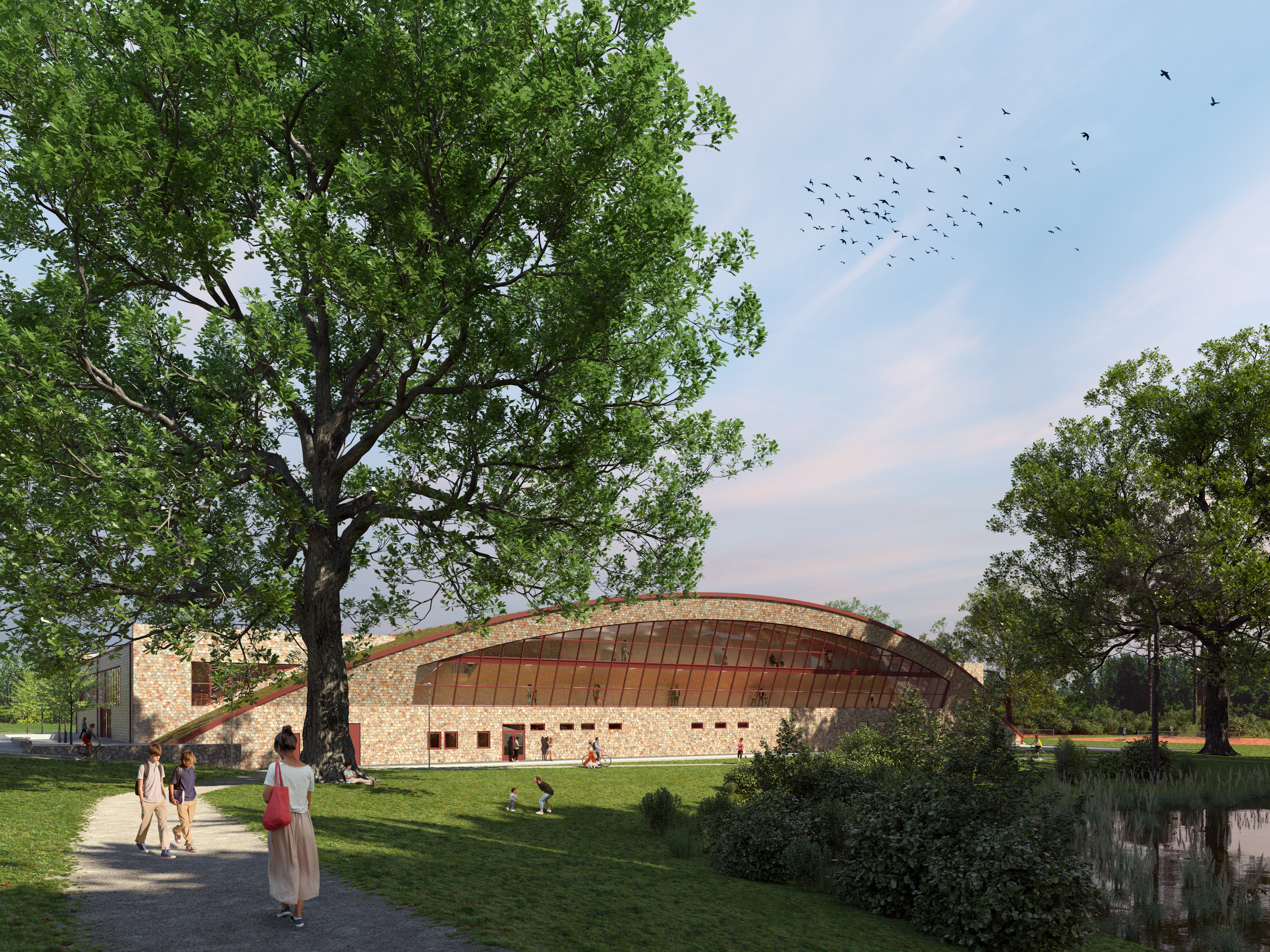 Nolhalla ishall 2022 Illustration av Wahlström Steijner Arkitekter AB